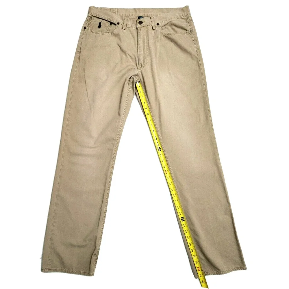 Polo Ralph Lauren Straight Pants Men's 36x34* Beige 5-Pocket Twill Jeans